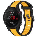 For Garmin Forerunner 255S Music 18mm Two Color Textured Silicone Watch Band(Yellow+Black)