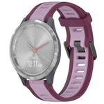 For Garmin Vivomove 3S 18mm Two Color Textured Silicone Watch Band(Purple)