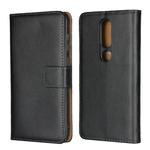 Leather Horizontal Flip Holster for Nokia X6 2018 ，with Magnetic Clasp and Bracket and Card Slot and Wallet(Black)