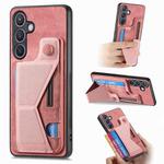 For Samsung Galaxy S24+ 5G II K-shaped Slide Holder Card Slot Phone Case(Pink)