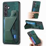 For Samsung Galaxy S23 5G II K-shaped Slide Holder Card Slot Phone Case(Green)