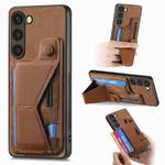 For Samsung Galaxy S23+ 5G II K-shaped Slide Holder Card Slot Phone Case(Brown)