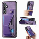 For Samsung Galaxy S23 FE 5G II K-shaped Slide Holder Card Slot Phone Case(Purple)