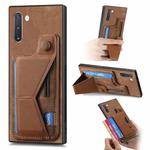For Samsung Galaxy Note10 II K-shaped Slide Holder Card Slot Phone Case(Brown)