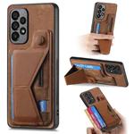 For Samsung Galaxy A53 5G II K-shaped Slide Holder Card Slot Phone Case(Brown)