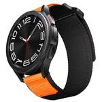 20mm Two Color Nylon Canvas Hook And Loop Fastener Watch Band(Black+Orange)