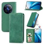 For Realme 12 Pro Retro Skin Feel Magnetic Leather Phone Case(Green)