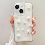 For iPhone 15 Plus Cream Gum Decoden TPU Phone Case(Pearl)