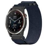 For Garmin Quatix 7 Pro 22mm Nylon Hook And Loop Fastener Watch Band(Blue)