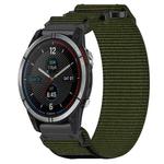 For Garmin Quatix 7 22mm Nylon Hook And Loop Fastener Watch Band(Army Green)