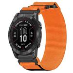 For Garmin Fenix 7 Pro 47mm 22mm Nylon Hook And Loop Fastener Watch Band(Orange)