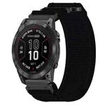 For Garmin Fenix 7 Pro 47mm 22mm Nylon Hook And Loop Fastener Watch Band(Black)