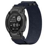 For Garmin  Instinct 2 Solar 22mm Nylon Hook And Loop Fastener Watch Band(Blue)