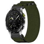 For Garmin MARQ Athlete Gen 2 22mm Nylon Hook And Loop Fastener Watch Band(Army Green)