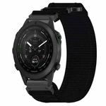 For Garmin MARQ Golfer Gen 2 22mm Nylon Hook And Loop Fastener Watch Band(Black)