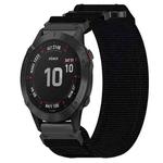 For Garmin Fenix 6 22mm Nylon Hook And Loop Fastener Watch Band(Black)