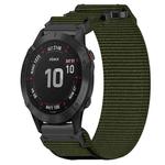 For Garmin Fenix 6 22mm Nylon Hook And Loop Fastener Watch Band(Army Green)