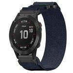 For Garmin Fenix 6 22mm Nylon Hook And Loop Fastener Watch Band(Blue)