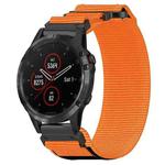 For Garmin Fenix 5 Plus 22mm Nylon Hook And Loop Fastener Watch Band(Orange)