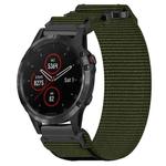 For Garmin Fenix 5 Plus 22mm Nylon Hook And Loop Fastener Watch Band(Army Green)