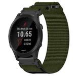 For Garmin Forerunner 945 22mm Nylon Hook And Loop Fastener Watch Band(Army Green)