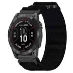 For Garmin Fenix 7X 26mm Nylon Hook And Loop Fastener Watch Band(Black)