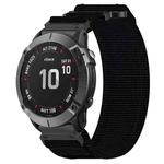 For Garmin Fenix 6X Pro 26mm Nylon Hook And Loop Fastener Watch Band(Black)