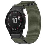 For Garmin Fenix 6X Sapphire 26mm Nylon Hook And Loop Fastener Watch Band(Grey)