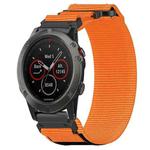 For Garmin Fenix 5X Sapphire 26mm Nylon Hook And Loop Fastener Watch Band(Orange)