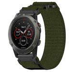 For Garmin Fenix 5X Sapphire 26mm Nylon Hook And Loop Fastener Watch Band(Army Green)