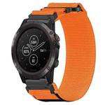 For Garmin Fenix 5X Plus 26mm Nylon Hook And Loop Fastener Watch Band(Orange)