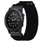 For Garmin Descent MK 1 26mm Nylon Hook And Loop Fastener Watch Band(Black)