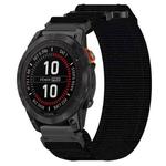 For Garmin Fenix 7S Pro 42mm 20mm Nylon Hook And Loop Fastener Watch Band(Black)