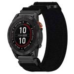 For Garmin Fenix 7S 20mm Nylon Hook And Loop Fastener Watch Band(Black)