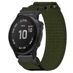 For Garmin Fenix 6S 20mm Nylon Hook And Loop Fastener Watch Band(Army Green)