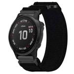 For Garmin Fenix 6S Pro 20mm Nylon Hook And Loop Fastener Watch Band(Black)