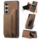 For Samsung Galaxy A36 Retro Leather Zipper Wallet Back Phone Case(Brown)