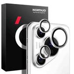 For Huawei Pura 70 Pro NORTHJO Camera Lens CD Vein Metal Ring Tempered Glass Film(Silver)