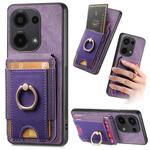 For Xiaomi Redmi Note 13 4G Retro Splitable Magnetic Stand Card Bag Leather Phone Case(Purple)