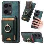 For Xiaomi Redmi Note 13 4G Retro Splitable Magnetic Stand Card Bag Leather Phone Case(Green)