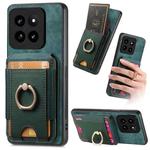 For Xiaomi 14 Pro Retro Splitable Magnetic Stand Card Bag Leather Phone Case(Green)