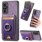 For Xiaomi Poco M5S 4G Retro Splitable Magnetic Stand Card Bag Leather Phone Case(Purple)