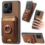 For Xiaomi Redmi 10A Retro Splitable Magnetic Stand Card Bag Leather Phone Case(Brown)