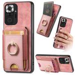 For Xiaomi Redmi Note 10 Pro 5G Retro Splitable Magnetic Stand Card Bag Leather Phone Case(Pink)