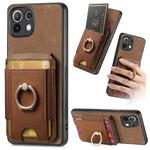 For Xiaomi Mi 11 Lite Retro Splitable Magnetic Stand Card Bag Leather Phone Case(Brown)