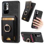 For Xiaomi Redmi Note 10 5G Retro Splitable Magnetic Stand Card Bag Leather Phone Case(Black)