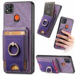 For Xiaomi Redmi 9C Retro Splitable Magnetic Stand Card Bag Leather Phone Case(Purple)