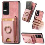 For Xiaomi Redmi K50/K50 Pro Retro Splitable Magnetic Stand Card Bag Leather Phone Case(Pink)