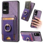 For Xiaomi Redmi K50/K50 Pro Retro Splitable Magnetic Stand Card Bag Leather Phone Case(Purple)