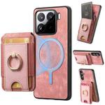 For Xiaomi 15 Retro Splitable Magnetic Stand Card Bag Leather Phone Case(Pink)